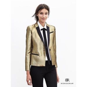 Banana Republic Monogram Gold Blazer
